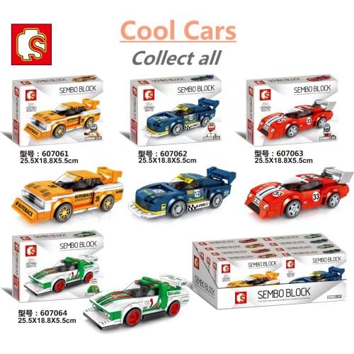 SEMBO Blocks Super Race Car Model Building Bricks Famous Vehicle Collect ALL Racing Educational Toy Boy Gift Kids Present 607061