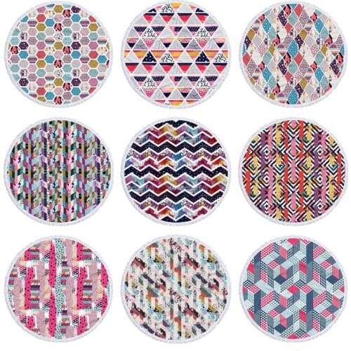 Quick Dry Beach Leisure Resort Creative Swimming Towel Microfiber Bath Towels Yoga Mat Shawl Round Tassel Beach Towel