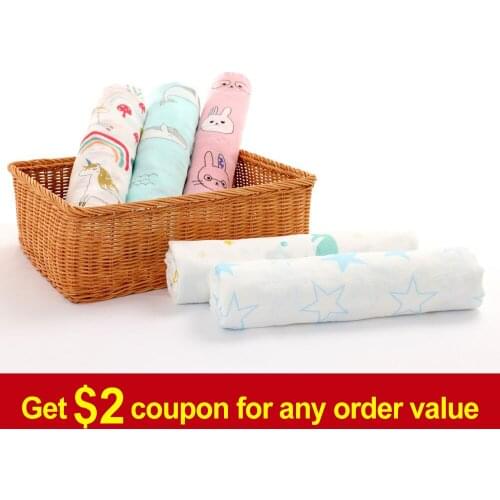 Baby Swaddle Blanket Unisex Swaddle Wrap Soft Silky Bamboo Muslin Swaddle Blankets Neutral Receiving Blanket 47 x 47 inches