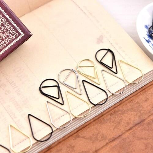 Rain drop Metal Memo Clip Shape Paper Clips Creative Interesting Bookmark Clip Shaped Paper Clips for Office School Home