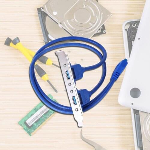 USB 3.0 Adapter Cable 20Pin to Dual Ports Computer to Converter Chassis Female Extension Bracket Motherboard Male K7L4