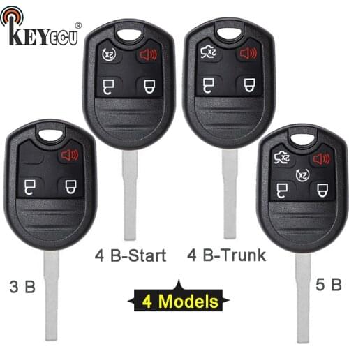 KEYECU for Ford C-Max Escape Focus Fiesta Transit Connect Remote Key Shell Case Fob 2+1 3/ 3+1 4/ 4+1 5 Button OUC6000022 HU101