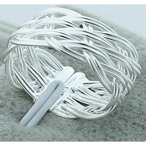 Classic Jewelry 925 Silver Ring Fashion Interweaving Round Rings Open Rings for Women Men Christmas Gifts
