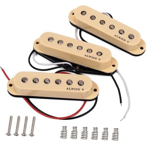 New Alnicov 3PCS Guitar Pickup Single Coil Humbucker Pickups Neck Middle Bridge Set for ST Beige Guitar Accessories