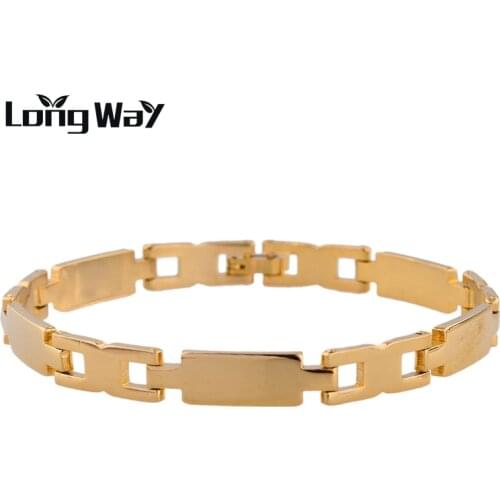 LongWay Most Charming Costume Jewelry Women Golden Bracelet Copper Material Up Coming Mothers Day SBR140182