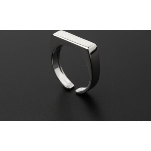 Trendy Simple Geometric Silver Color Ring For Women Anniversary Jewelry Open Size Rings Lady Chic Party Accessories KOFSAC