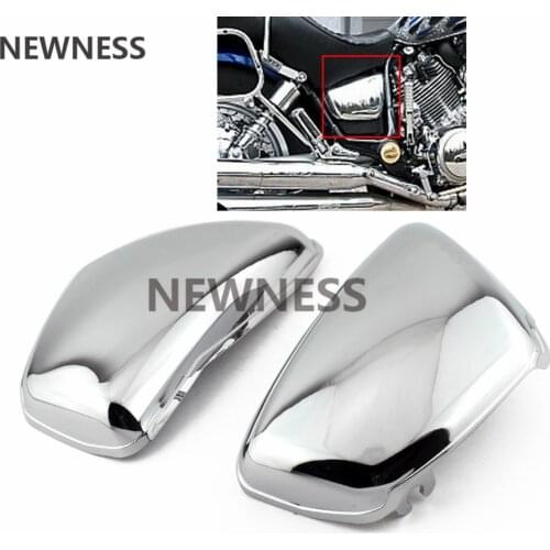 Motorcycle Left Right side Chrome Battery Side Fairing Cover For Yamaha XV 700 750 1000 1100 Virago 1984-up
