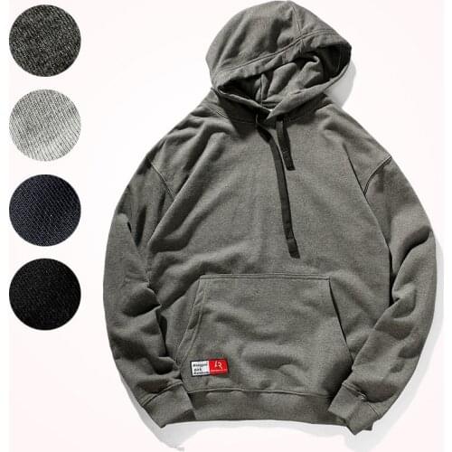 2020 Autumn New Hooded Hoodies Mens 100% Cotton Terry Fabric Comfortable Fashion Pullover Kangaroo Pocket Casual Sports Hoodies