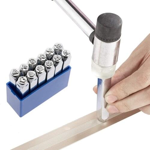 Leather Stamping Kit Weaving Patterns Designs, Leathercraft Stamp Working Shape Saddle Making Punch Carving Handmade Art Tool