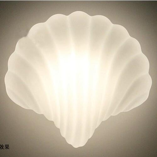 Glass Shell Wall lamp White Shell Wall lights Sconce Creative Light Wall Lamps Fixture E27 lamp holder 40W 110V 220V