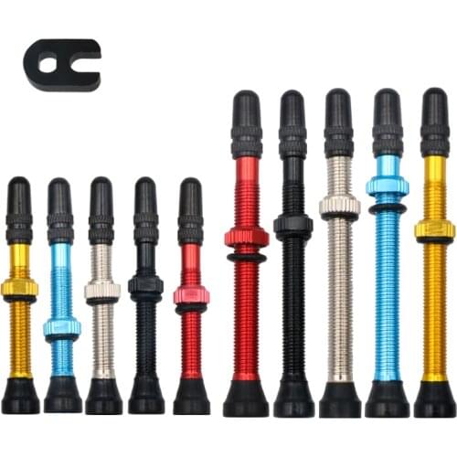 2PCS 40/60MM Bicycle Brass or Alloy Stem F/V Presta Tubeless Tire Valve Road Bike MTB Nipple Tool Tubeless Sealant Alloy Valve