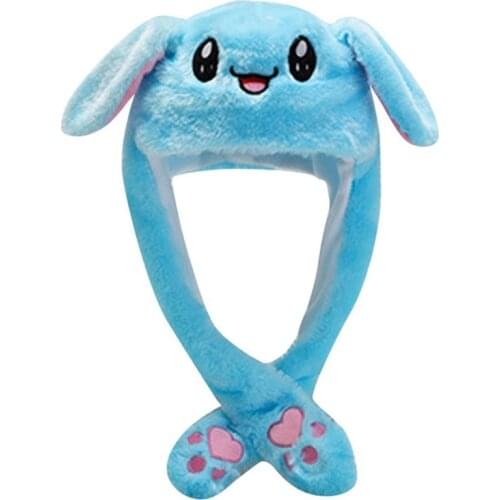 2021 New Rabbit Womens Hat Beanie Plush Can Moving Bunny Ears Hat with Shine Earflaps Movable Ears Hat for Women/Child/Girls