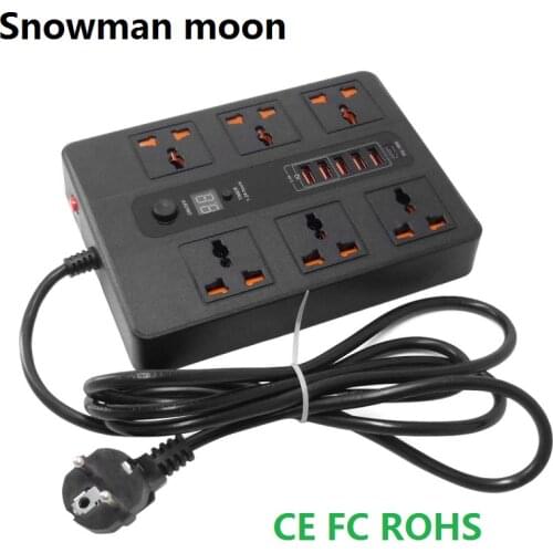 Smart 24 Hours Timer ON/OFF PD18W QC3.0 TYPE-C Power Strip 6AC Universal Outlets 5USB Charger Ports 2M Extension Socket