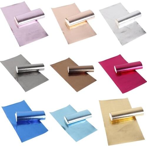 20*33cm Solid Color Mirrored Glossy Smooth Faux Synthetic Leather Sheets For Bows Earrings DIY Crafts Vinyl Accessories