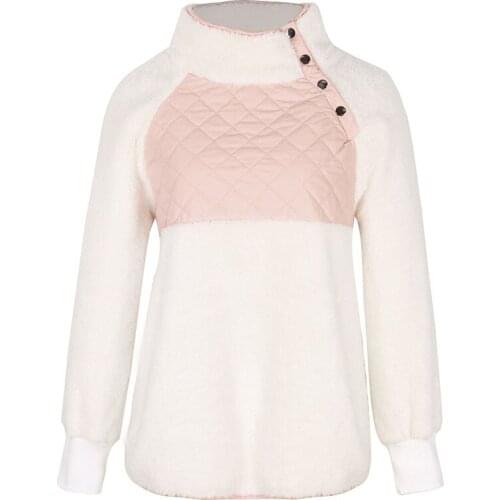 Autumn Winter Sweater Coat Beige Color Stitching Sweater Elegant Jumper Coat Loose Long Sleeve Fluffy Warm Womens Sweater