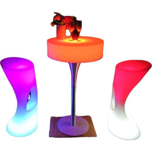 Remote Control Rechargeable Battery Rgb Color Changing Led Light Source Illuminated Led Table with Ice Bucket