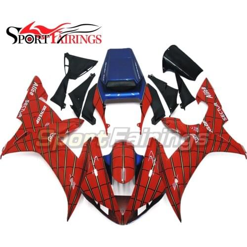 Complete Plastic Full Fairings For Yamaha R1 Year 2002 2003 02 03 ABS Motorcycle Kit Bodywork Carenes Spider Man Red Covers New