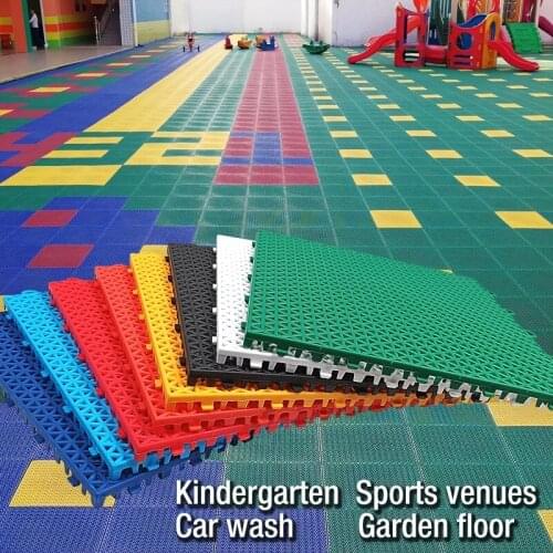 10 Pcs Bathroom Splicing Mats Grid Waterproof Suspension Kindergarten Sports Floor Car Wash Balcony Garden Swimming Pool Plastic
