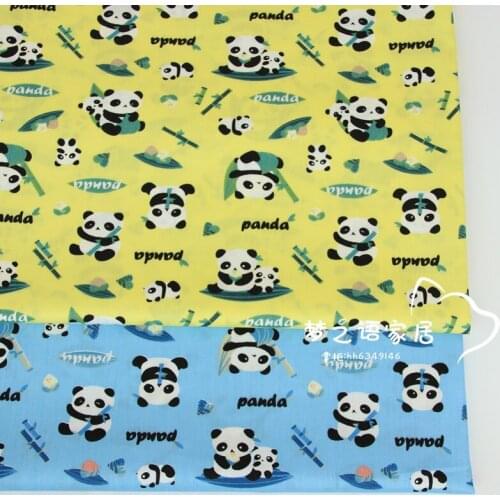 Printed Panda 100% Cotton Fabric For Kids, Textile Fabric,Sewing Quilting Bedding Fat Quarters Material For Baby&Child