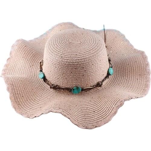 Spring and summer outdoor sunscreen big-edge sun hat ladies Korean version of the wood ear sunshade beach hat