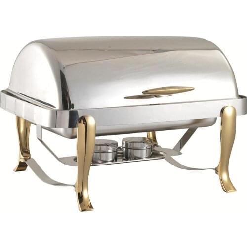 Stainless steel chafing dish buffet dish gold leg panela