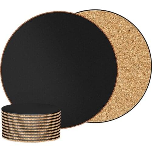 12 Pcs Cork Plant Mat Plastic Plant Mat Round Plate Pad for Garden, Courtyard, Pot Mat and DIY Craft Project (4 Inches)