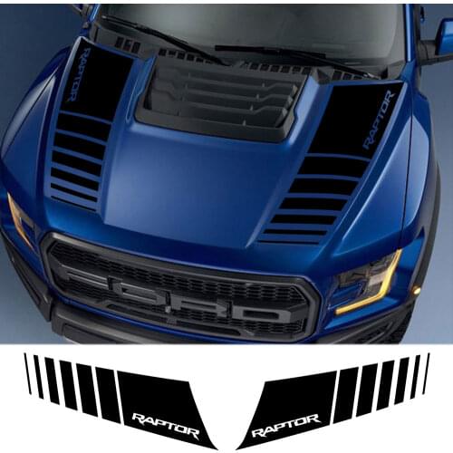 2PCS For Ford Ranger Raptor F150 F-150 2015-2018 Pickup Car Hood Cover Vinyl Stripe Stickers Auto Bonnet Decor Decal Accessories
