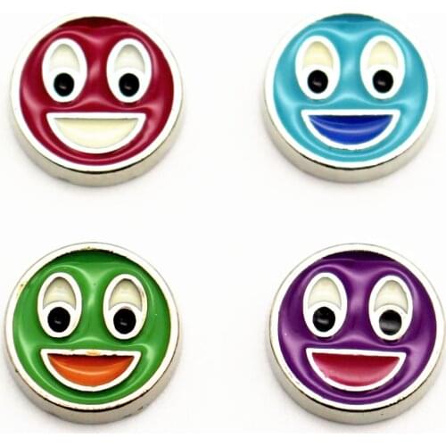 20Pcs/Lot Mixed Color Smile Face Floating Charms Hand-made DIY for Glass Lockets