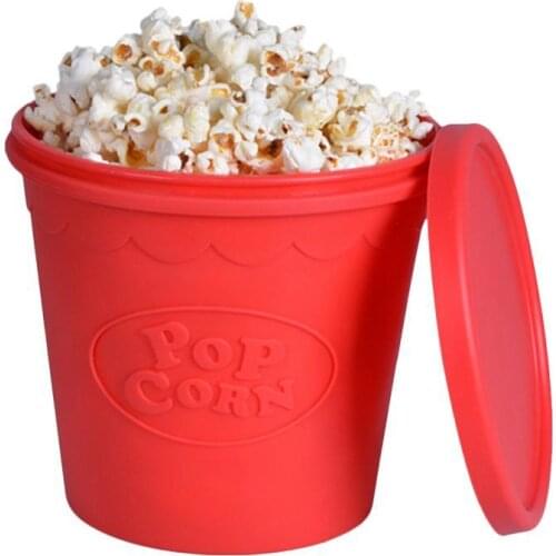 2020 New Popcorn Microwave Silicone Foldable Red High Quality Kitchen Easy Tools DIY Popcorn Bucket Bowl Maker With Lid bowls