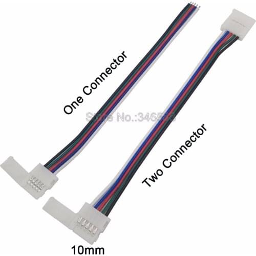 5pc/lot RGBW Connector 5pin 5Pins 10mm Free Welding Connector 1 Way or 2 Way with 15cm Cable Wire for 10mm Width PCB LED Strip