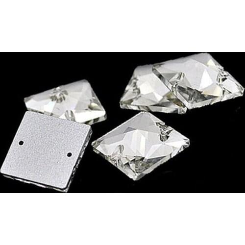 Free shipping!!!Direct sales of factories 10-14mm glass Square shape flatback sew on loose rhinestones,DIY/clothing accessories