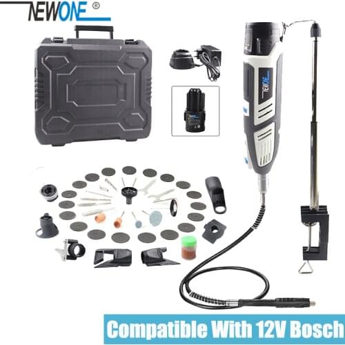 NEWONE 12V 2.0Ah Cordless Rotary Tool Compatible With 12V Bosch Tools and Dremel Accessories Multifunctional Home DIY