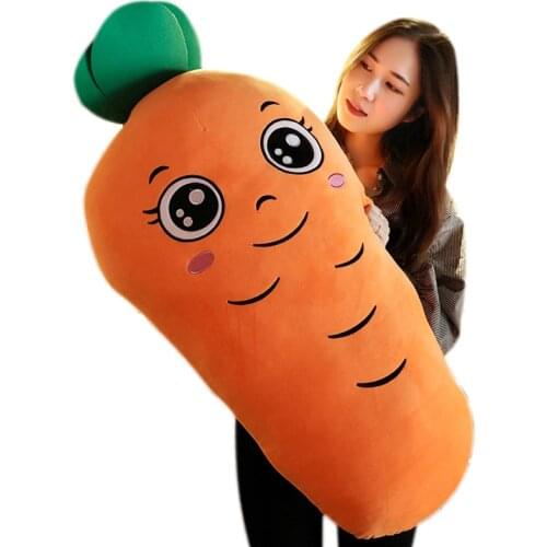Dorimytrader Kawaii Soft Carrot Plush Toy Big Stuffed Cartoon Hug Pillows Nap Pillow Cushion for Lover Gift 43inch 110cm
