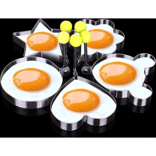 5pcs/set Stainless steel Cute Shaped Fried Egg Mold Pancake Rings Mold Egg Cooking Tools Kitchen Accessories Kitchen Tool