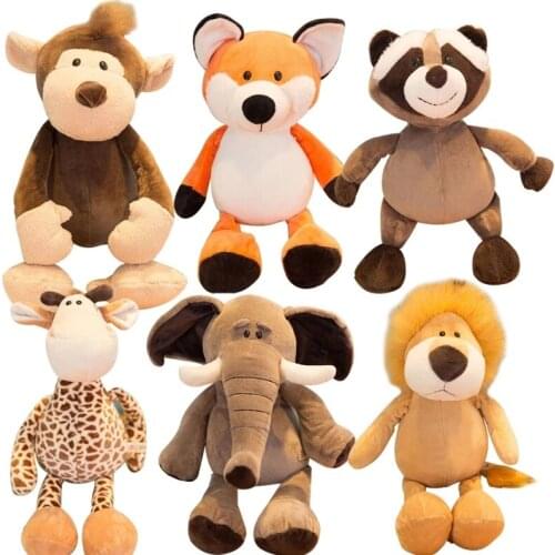 25/35cm Forest Animals Stuffed Plush Doll Toys Kids Giraffe Elephant Monkey Lion Tiger Plush Animal Toys Children Birthday Gifts