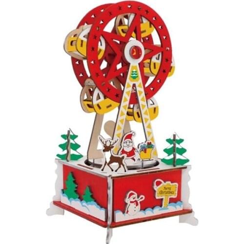 Ferris wheel Assembly Wooden Model Building Kits 3D Puzzle Landscape Wood Toys Kids Teens DIY Eductionnal Toys Merry-go-round