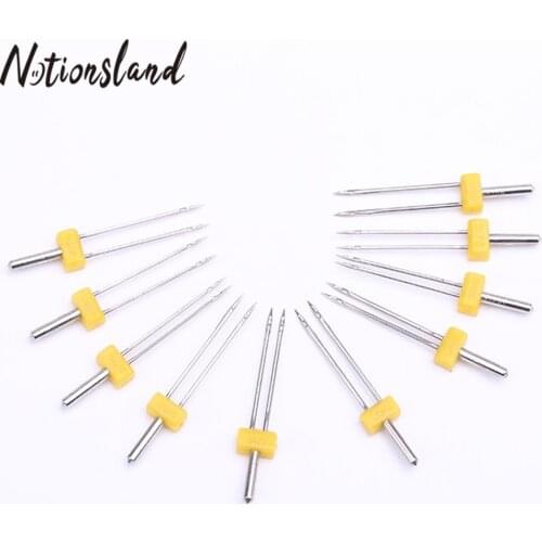 Multifunctional Double Twin Sewing Machine Needles 10 Sizes Mixed Needles with Plastic Box for DIY Household Sewing Machine Tool