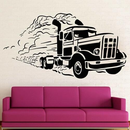Truck Wall Decal Big Car Vinyl Window Sticker Truckers Bedroom Man Cave Great Garage Interior Decor Removable Wallpaper Art E623