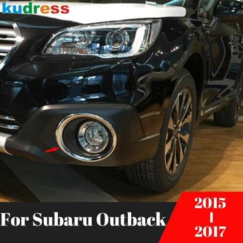 For Subaru Outback 2015 2016 2017 ABS Chrome Front Fog light Lamp Cover Trim Bezel Cover Accessories 2pcs