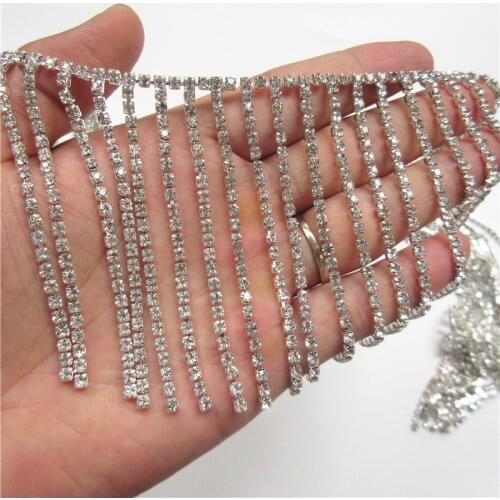 Rhinestone Crystal Chain Bling Diamante Lace Diamond Belt Trim Ribbon Necklace Applique Gem Sparkle Wedding Dress 8cm Width