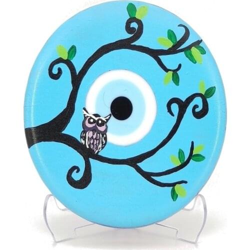 Handpainted Qwl Big Evil Eye 11cm Glass Bead Charm Turkish Handmade Amulet Talisman Boho Home Decor Protector Goodluck