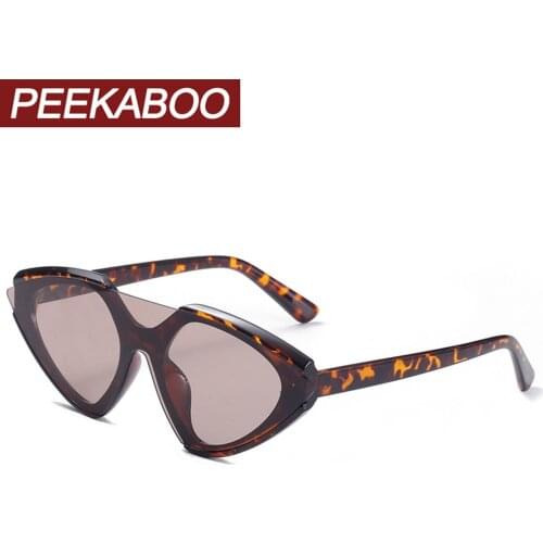 Peekaboo one piece lens retro sunglasses for women leopard frame men female sun glasses cat eye party accessories new year gift