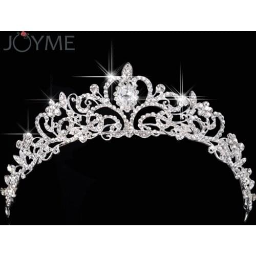 Wedding Bridal Crystal Tiara Crowns Princess Queen Heart Headbands Flower Wedding Hair Accessories for Bride Hair jewelry