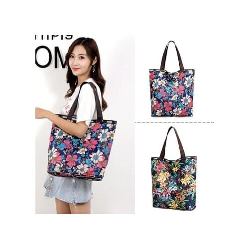 Bag for women 2020 new Retro large-capacity printing simple wild shoulder bag lightweight folding travel shopping bag