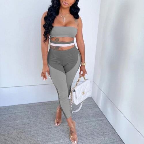 Women Jumpsuit Off Shoulder Cut Out Back Lace Up Open Back Tube Top Solid Color High Street Skinny Jumpsuit Overalls