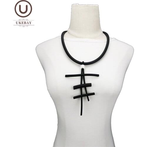 UKEBAY New Punk Style Handmade Pendant Necklaces For Women Jewelry Geometric Handmade Necklace Silicone Accessories Party Choker