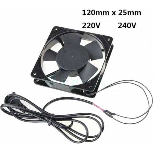 1 Pcs Gdstime 12cm 120mm AC Cooling Fan 220V 240v With 2pin Plug 120x120x25mm