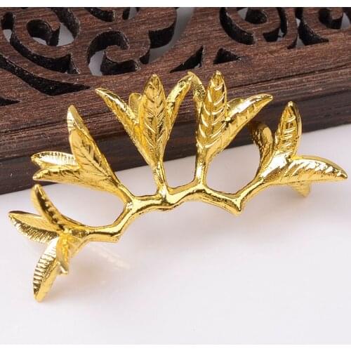 10pcs 23x45mm Metal Alloy Flowers KC Gold Silver Plated Branch Flower DIY Handmade Hair Accessories For Jewelry Making