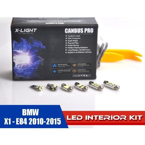 16PC Error Free Xenon White Premium LED Interior Light Kit for BMW X1 - E84 2010-2015 WITH Installation Tool