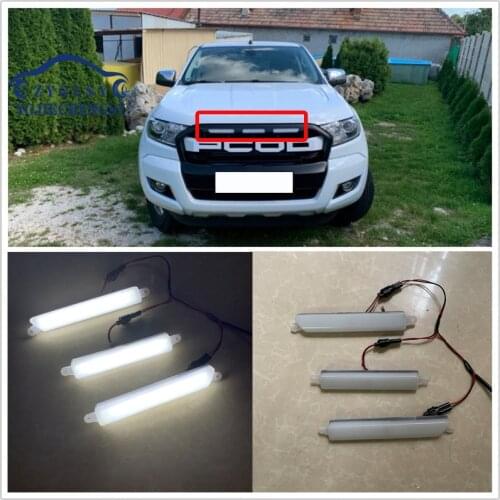 3 PCS / SET LED LIGHT ONLY FIT FOR RANGER 2015-2019 T7 T8 NEW TYPE OF GRILL LED LIGHT